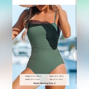 NWT CUPSHE one piece swimsuit back cutout spaghetti strap S M